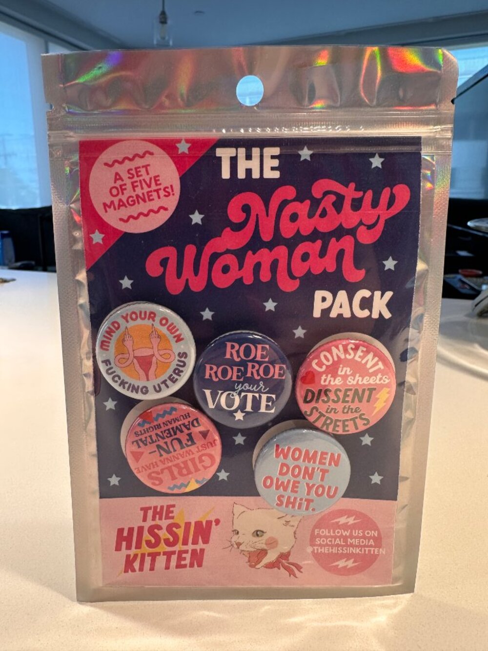 The Hissin' Kitten Nasty Woman Button Magnet Pack (set of 5)